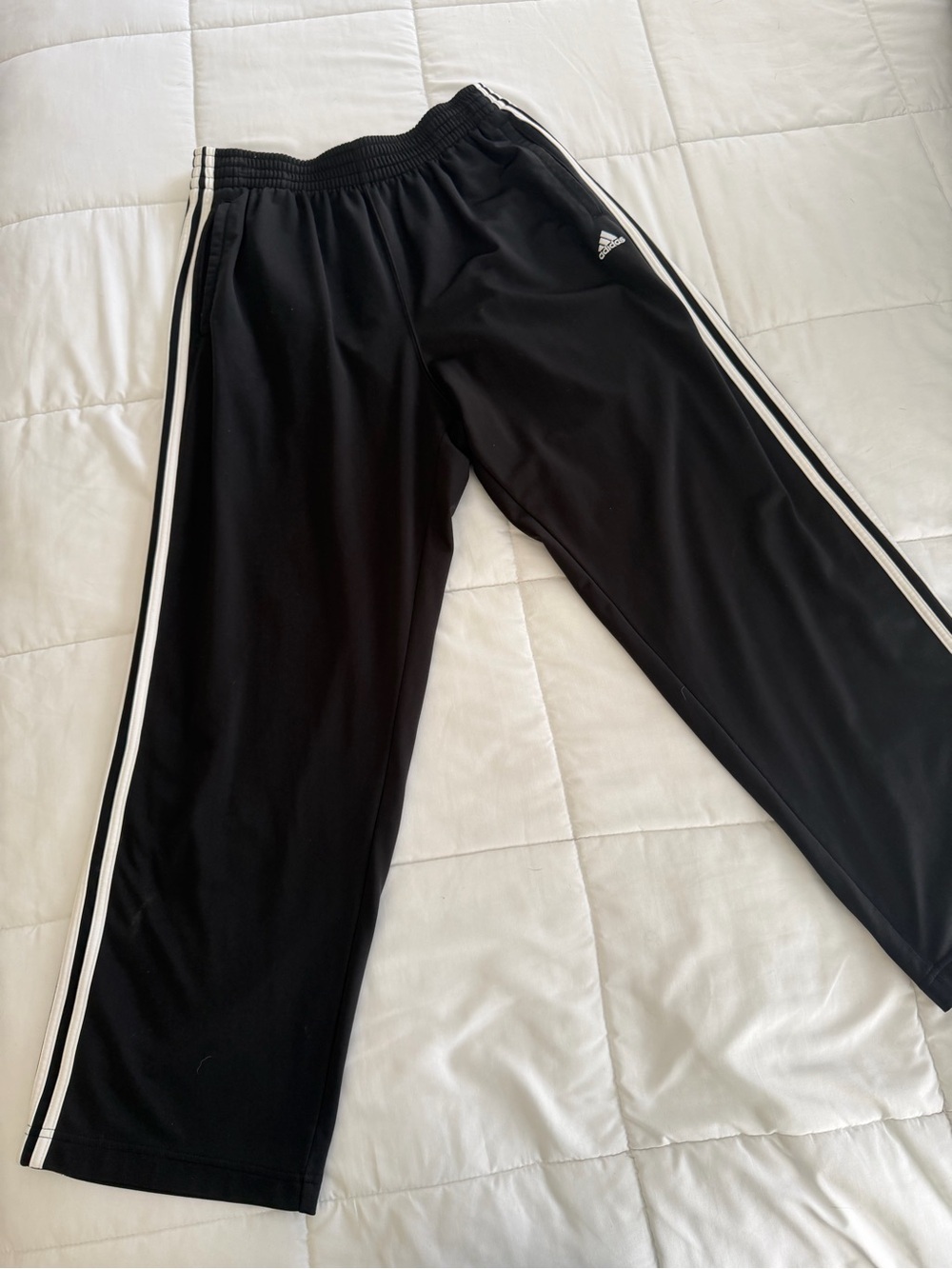 adidas Black Joggers with White Side Stripes